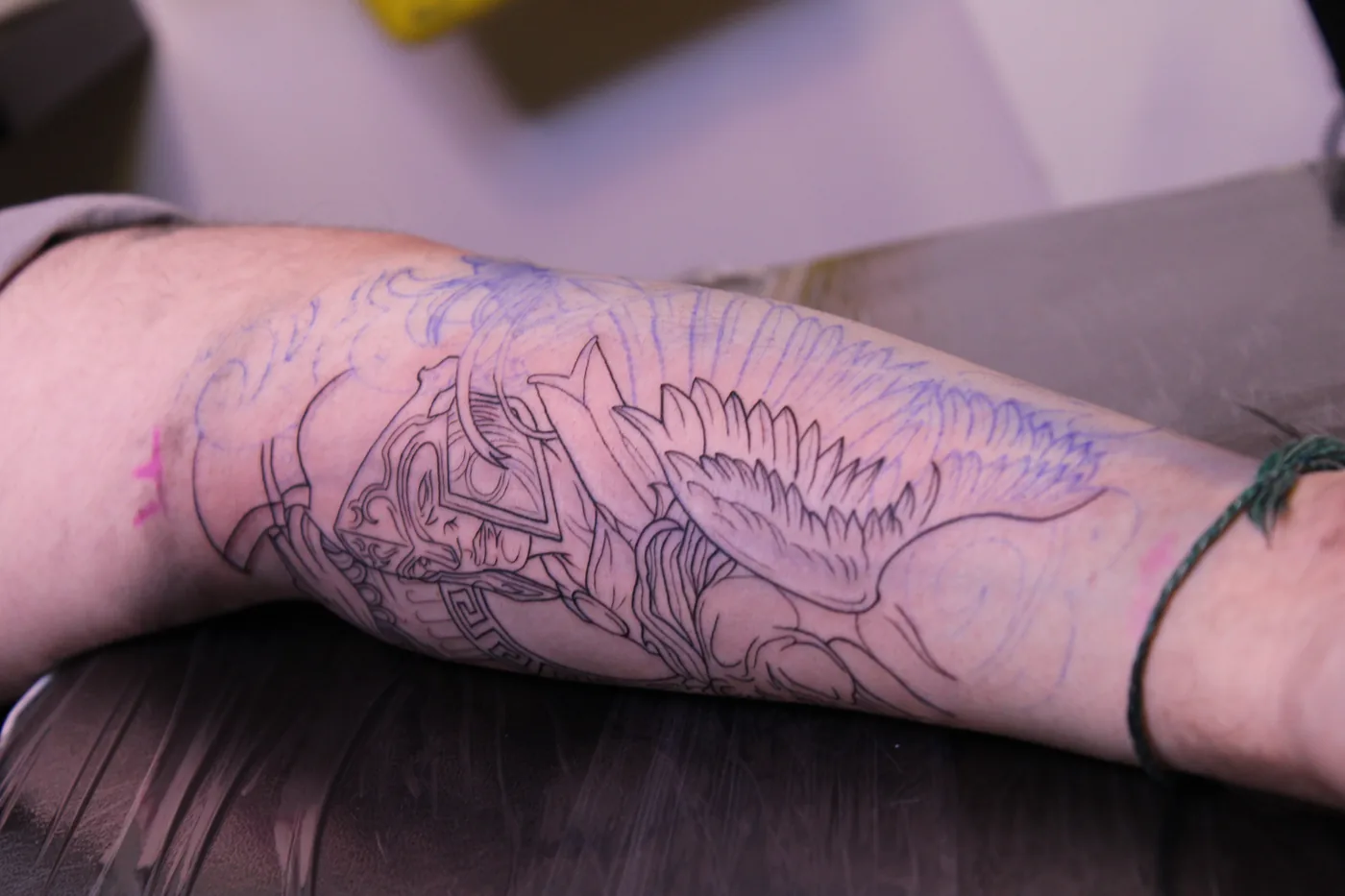Tatuaje blackwork realizado en CUREINK, estudio de tatuaje en Avilés
